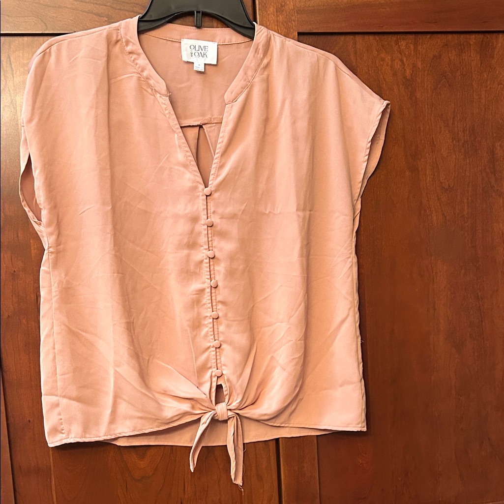 Olive & Oak Women's Blush Button-Down Blouse Nwot S